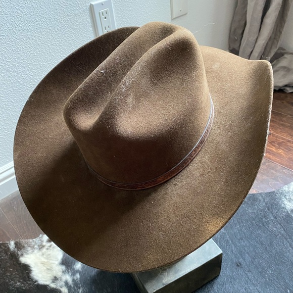 Wild Bill's Western Store Brown Distressed Cowboy Hat - Felt - Size 7 1/8 - Picture 7 of 9
